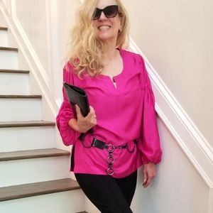 Bloomingdale's Ex Cond & Pro Clean Silk Tunic Blouse by Ellavie, S, $33